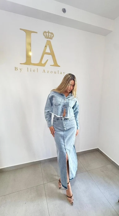 חצאית מסט DENIM ג';ינס בהיר