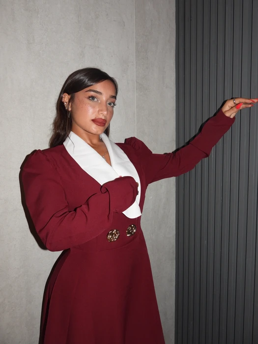 שמלת קתרין- בורדו